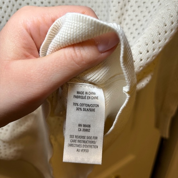 Theory - White Cream Long sleeve Open Knit Sweater Size XS/S - Picture 7 of 8